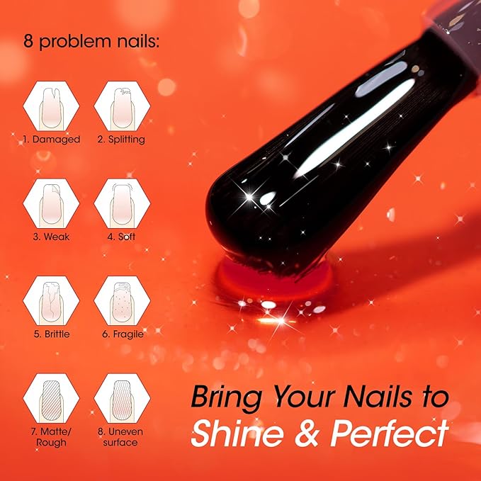 Gellen Active Glow Nail Polish One Step Ridge Filler Nail Strengthener with Hexanal & Pro-VE B5, Pomegranate Seed Oil for Healthier Glossier Nails, Ultra-Glowy Rose Mirror-Like Shine, 0.54 Fl Oz