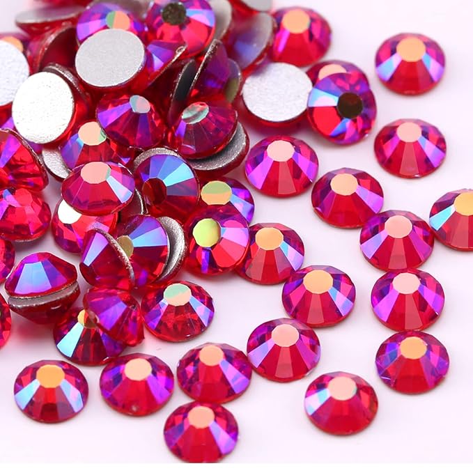 Novani Crystal Rhinestones, Flatback Loose Gemstones 1440pcs Glass Rhinestones for Clothes Shoes Crafts Makeup Nail Art and DIY Decorations(SS20, Light Siam AB)