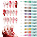 12 Color Nail Art Pens Set, 0.5 MM Nail Polish Pens Dotting Drawing Painting Point Liner Painted Pen Kit, Waterproof and Quick-drying Nail for DIY Nails Art Design Manicure Tools