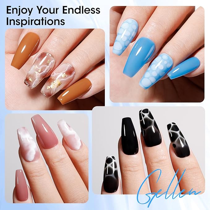 GELLEN 20ML Blooming Gel, Hema Free Blooming Gel Nail Polish, Soak off Clear UV LED Blossom Nail Gel for Spreading Effect, Marble Watercolor Floral Nail Art Design, DIY Manicure Gift for Women