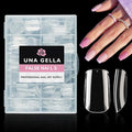 UNA GELLA Short Square Nail Tips 216pcs Short Square Gel Tips 12 Sizes Press On Nails Full Cover Clear Fake Nails Extension for Home DIY Nail Salon