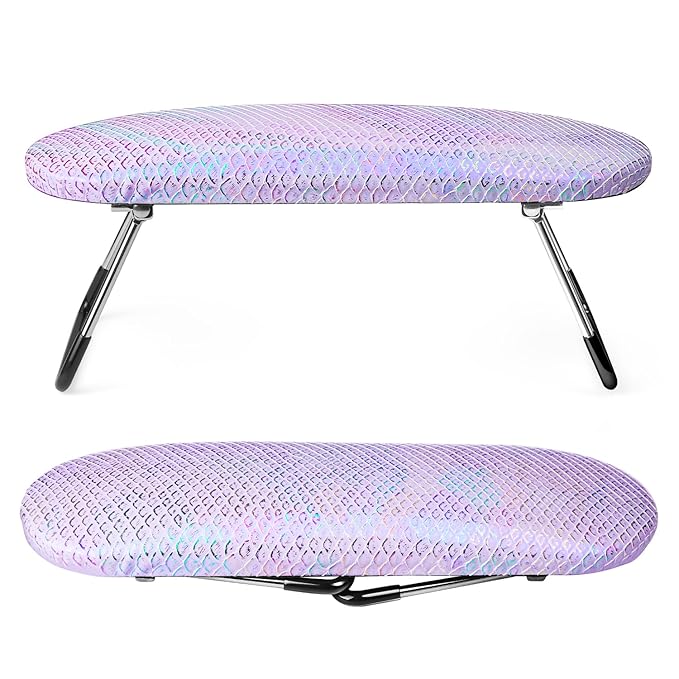 krofaue Professional Nail Hand Rest Stand - Nail Arm Rest High Density Sponge Foldable PU Leather Nail Arm Rest for Nail Tech with Non-Slip Stable Reduce Hand Fatigue Fit for Manicure Salon Use Purple