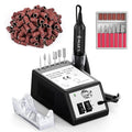 Professional Nail Drill Machine 20000 RPM Efile Electric Nail Filer Kit for Finger Toe Nails, Acrylic Gel Nails, Manicure Pedicure Drill with 6Pcs Nail Bits, 106Pcs Sanding Bands - Black