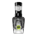 Sally Hansen Miracle Gel Beetlejuice Salon Quality Nail Polish| Gel-Like Formula, Two-Step System, No UV Light Needed, Long Lasting | Opaque, Glittery | 929 Ghost With The Most | Black Nail Polish