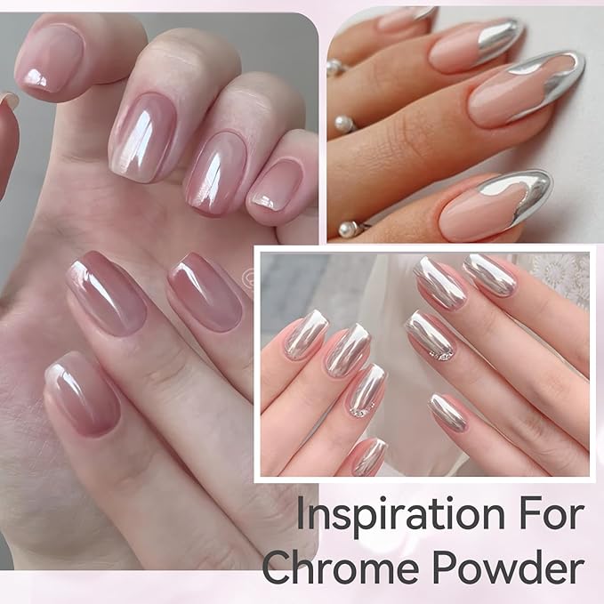 Born Pretty Top Gel for Chrome Nail Powder, 15ml Top Gel for Metallic Gel Nail Polish, Shine Finish and Long Lasting, Soak Off Nail Lamp Gel Nail Art Design