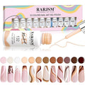 RARJSM Gel Paint for Nail Art Nude Liner Gel Nail Polish Set 12 Colors 5ml Pink Brown Line Art Gel Polish Build in Thin Sharp Brush for Swirl Nails Striping Painting Gelpolish Soak Off Curing Requires