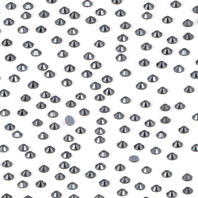 NCB 2880pcs Hot-fix Rhinestones Bulk Crystal Hot Fix Rhinestones for Crafts Clothes DIY Decoration (Hematite Black, SS3 1.3mm)