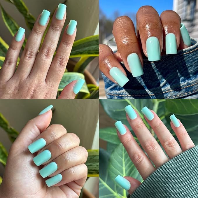 Olive & June Maximalist Instant Mani Press-On Nails (Glue) | 42 Fake Nails, 21 Sizes | Non-Toxic, Long-Lasting Big, Bold Gorgeous Realistic Look | Salon-Quality at Home | Medium, Square | Slam Dunk