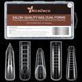 Nicedeco Poly Extension Gel Dual Nail Forms, 120pcs Nail Molds for Builder Extension, 5 Style 12 Size Dual Forms for Gel Nail Tips Nail Art Design Salon DIY Kit 3