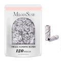 MelodySusie 120 Pcs Nail Drill Bits Small Sanding Bands for 3.1mm Mandrel Bit, 120 Medium Grit Nail File for Acrylic Nails Gel Manicures and Pedicure, Zebra (Only Sanding Bands)