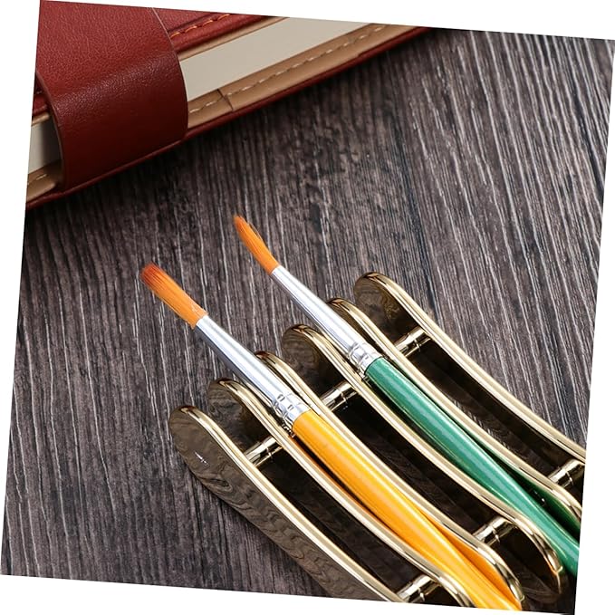 2 Pcs Nail Art Pen Holder Uv Gel Brush Polish Pen Rest Stands for Pens Stylish Golden Silver Nail Brush Organizer for Nail Art Tools and Accessories