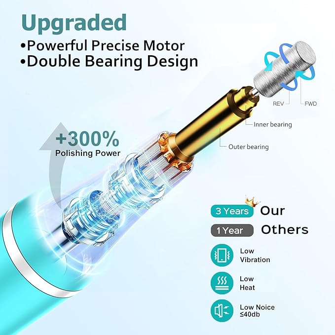 Cordless Electric Nail Drill File kit:Nail File Electric with 9 Speed LED Display for Acrylic Gel Dip Powder Polish,Professional Portable Manicure Pedicure Rechargeable for Home Salon Use (Blue)