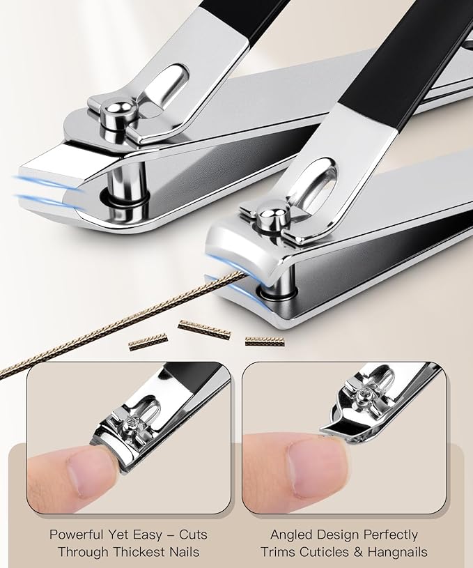 Toenail Clippers for Thick Nails - Ingrown Toenail Removal Kit - 12Pcs Podiatrist Grade Toe Nail Clippers for Seniors Men Women - Professional Home Pedicure Tools for Feet