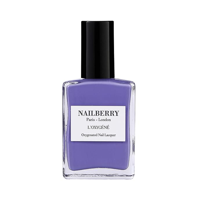 Nailberry L'Oxygéné Oxygenated Nail Lacquer | Bluebell | Bluish Purple Opaque Nail Polish | UV Protected Long-Wear Nail Polish | 12-Free | Vegan | Certified Halal | Cruelty & Gluten Free | 15 ml