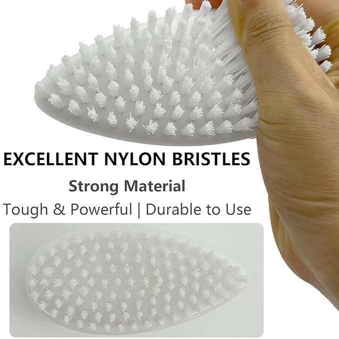 Hand and Nail Brush for Cleaning Fingernails Fingers Nylon Firm Stiff Bristles Heavy Duty Scrub Clean Brushes for Mechanics Gardeners, White, 1PC