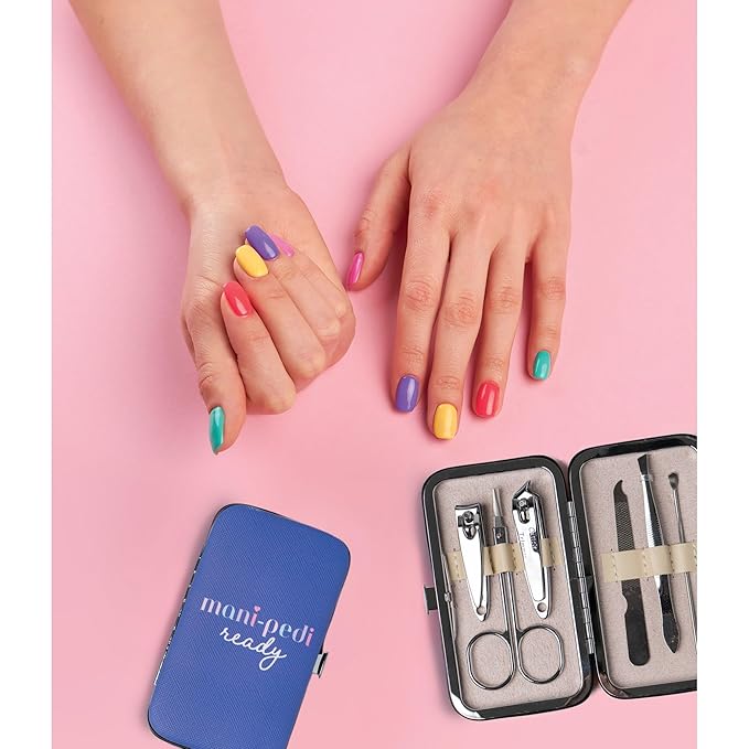 DM Merchandising Olivia Moss Mani Pedi Ready 6-Piece Nail Kit, Assorted Colors