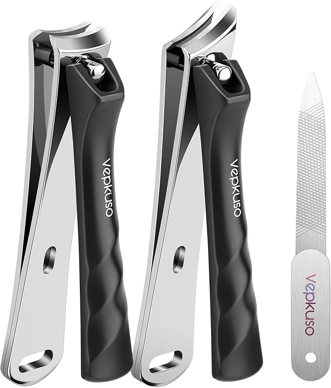 Nail Clippers Set for Men & Women – Professional Toenail Clippers for Thick Ingrown Nails for Seniors, Ultra Sharp Stainless Steel Fingernail Clipper & Nail Cutter, Gift Idea