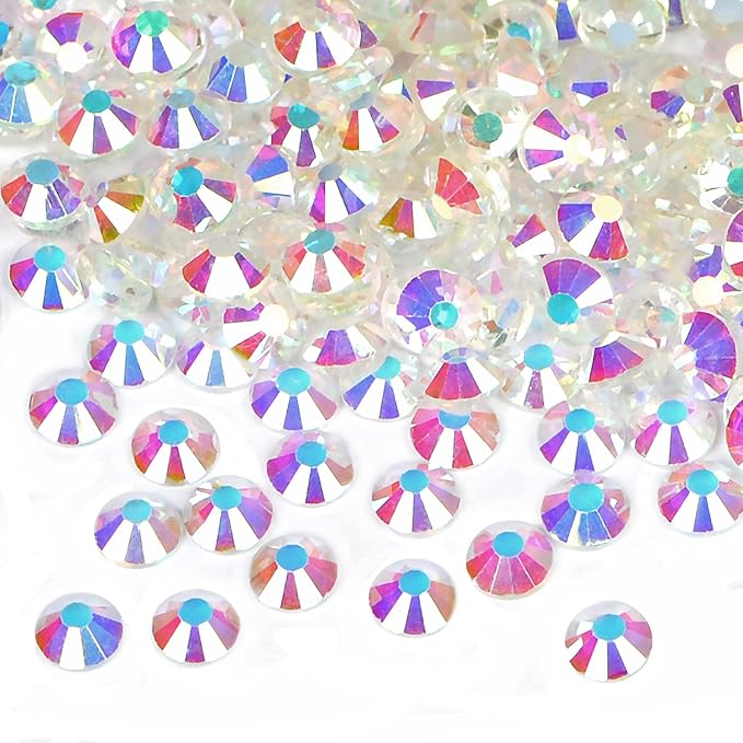 2880PCS Art Nail Rhinestones Non Hotfix Glue Fix Round Crystals Glass Flatback for DIY Jewelry Making with one Picking Pen (ss6 2880pcs, Starry Meteor)