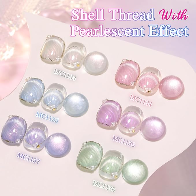 Double Rhythm 15ML Ice Glass Cat Eye Gel Polish with Magnet Holographic Glitter Shimmer Translucent Sheer Color Salon Soak Off Magnetic Nail at Home (Mermaid Pink-MC1134)