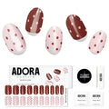 Semi-Cured Gel Nail Strips - 20 Salon-Quality Gel Sticker with UV Light Required, Long Lasting, Easy Application & Removal, Includes Prep Pad, Nail File, Wooden Stick (Dots Deluxe)