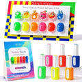 Double Rhythm 6 Pcs Hema Free Gel Polish Set 0.50 OZ Same Color Same Bottle Soak Off Neutral Natural Milky Gel Polish Kit Nail Art Manicure Salon DIY at Home (Neon Red Blue Green-H6-10)