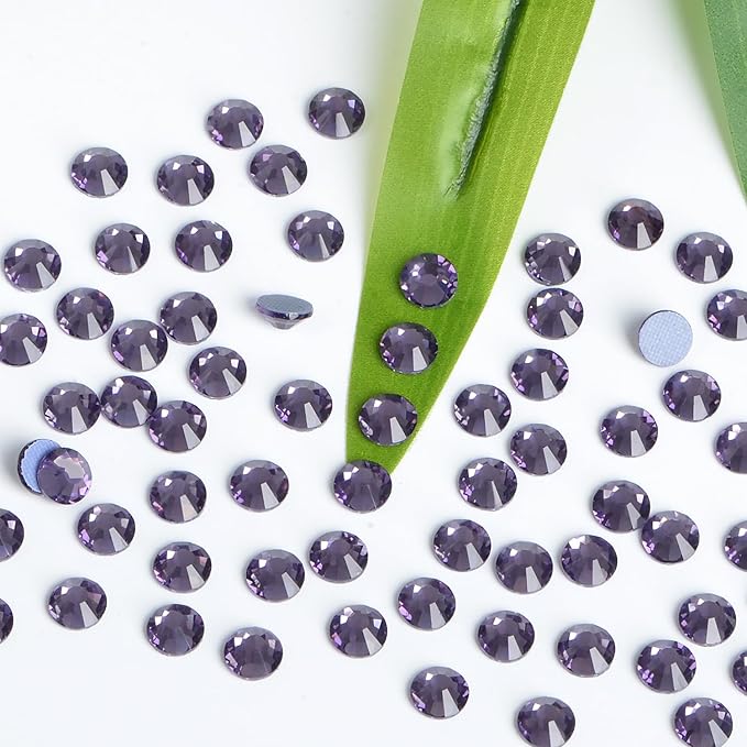 Bymitel Hotfix Crystal Rhinestones Round Gems Iron on DIY Jewelry Making Flat Back for Crafts,Tazanite, 3.8mm(SS16/2880pcs)