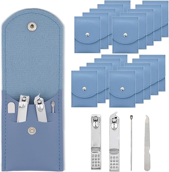 20-Piece Complete Nail Care Kit, Professional Manicure Set with Stainless Steel Tools for Home Use, Travel & Gifts | Portable Nail Clipper Kit in Blue Case(Blue)