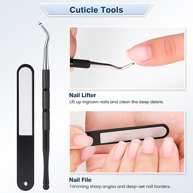 FAMILIFE 5-in-1 Pedicure Kit with Sharp Large Toenail Cutters for Thick Toenails, Heavy Duty Ingrown Toe Nail Clippers Long Handle for Senior Men & Women