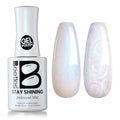 Beetles Pearl Gel Nail Polish - 15ml Stay Shining Iridescent Mist Gel Polish White Blue Sparkle Thread Effect Nail Art Uv Led Home Salon Long-Lasting Soak-Off Nail Gel Gift for Women