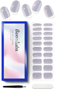 Semi Cured Gel Nail Strips - UV Light Gel Nail Stickers - 20 Long Lasting Salon Quality Wraps (Neon Nebula Purple)