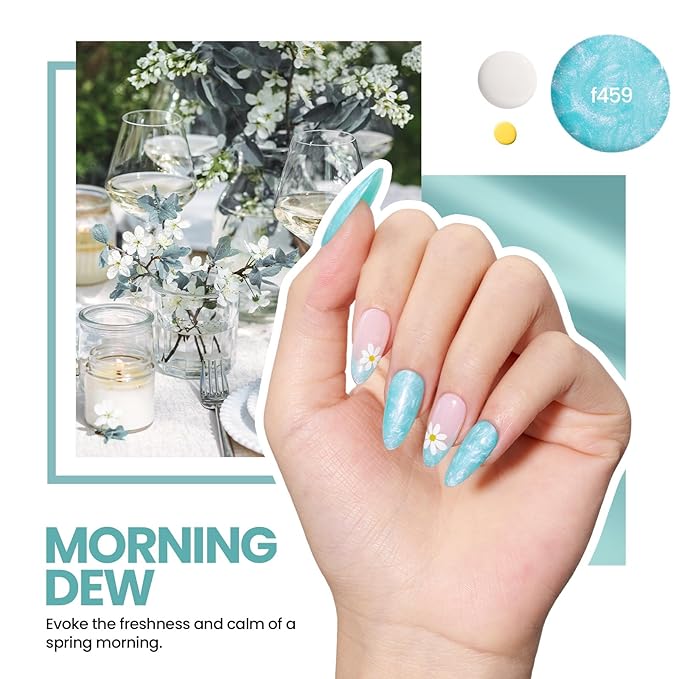 Beetles Gel Nail Polish Kit with U V Light: 19 Pcs Garden Party Pastel 8 Colors Soak Off Gel Nail Set with Base and Top Coat, Sticker accessories All in One Manicure Party Favors