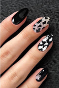 JMEOWIO Gel Nail Stickers Halloween Black White Cute Ghost Semi Cured Gel Nail Strips Wraps UV/LED Nails Art Design Decoration Accessories
