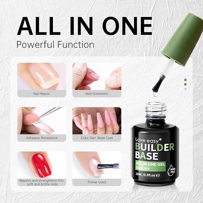Salon-Grade Builder Gel（Milky White+ Mocha）- Hypoallergenic Strong Base Coat | Long-Lasting Adhesion (30+ Days) for Professional Nails Gift for Women