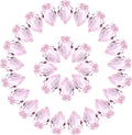 MECCANIXITY 48 Pcs 3D Teardrop Rhinestones Diamond Nail Charm Crystal Pointback K9 Glass Rhinestones Crystal Gems for Jewelry Making, Craft, 8x12mm, Pink