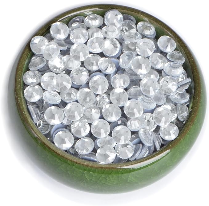NCB 2880pcs Hotfix Rhinestones Flatback Crystal Rhinestones for Crafts Crafting Clothes Shoes DIY Decorations (Clear Crystal, SS6 2mm)