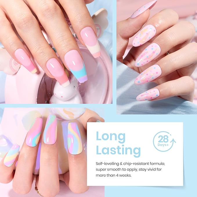 beetles Gel Polish Nail Set 20 Colors Dreamy Town Collection with Blooming Gel