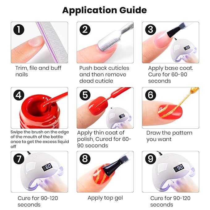 RARJSM Gel Liner Nail Art Polish Set,12 Colors Candy Pastel Painting Spring Summer Line Art Gel Built in Thin Skinny Nail Art Brush Soak Off Curing Needed 5ml for Home Salon Nail Design