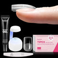 Beetles Tipex Instant Apex Nail Tips Kit, Extra Short Squoval 224Pcs 16 Sizes Pre-Building & Pre-Etched Gel Nail Tips Thicker Acrylic Nails False Nail Extension with Tipex Uv Nail Glue Mini Nail Lamp