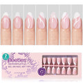 Beetles French Tip Press On Nails 224 Pcs Short Almond Pink Press On Nails 4 in 1 Gel Nail Tips Pre-Applied Primer and Base Coat, No File Need DIY Manicure Easy False Nail Tips for Nail Extension