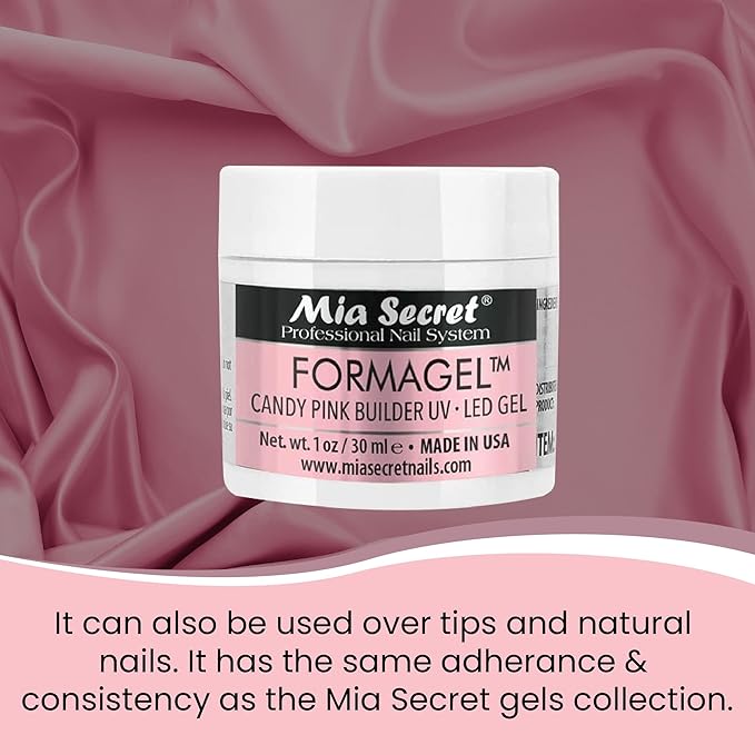 Mia Secret Nudes 1oz Formagel Gel Nail Builder - UV Led Gel - Cover Blush - Cover Tan - Candy Pink Pick Yours (Candy Pink)