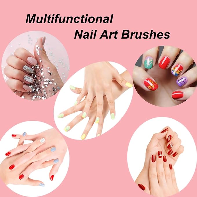 36pcs Nail Art Brushes,Nail Art Tools Set,Nail Art Design Pen with Extension Gel Brush,Nail Dotting Tools,Drawing Brush for Nail Art,Carved Brush,Liner Brush for Home DIY Salon Use,Black