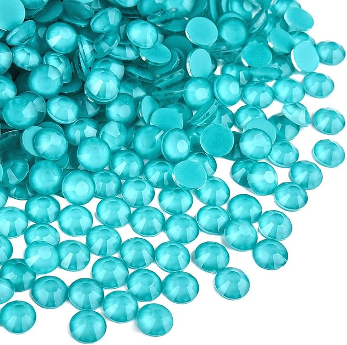 Blinginbox Flatback Rhinestones Round Gems, 1440pcs Luminous Series Glass Stones Neon Gems Non Hotfix Crystal Rhinestones for Nail Charms Crafts Clothes Tumblers,Mac. Peacock Luminous,SS10.