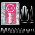 AIMEILI Medium Stiletto Nail Tips, 504pcs Half Cover Short Gel Nail Tips Clear Fake Nails for Nail Extension DIY Nail Salon, 12 Sizes