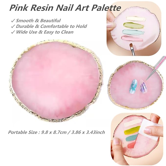 21Pcs Nail Art Brushes Set, 1 Resin Nail Art Palette, 5 Nail Art Dotting Pens, 15 Nail Art Brushes, Nail Polish Mixing Palette Double-Ended Dotting Pen Nail Liner Brush Nail Drawing Brushes