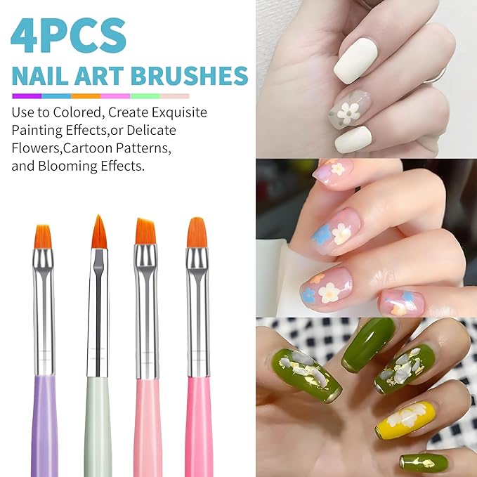 Nail Art Brush Set 6Pcs Nail Brush Kit For Nail Stippling,Tiny Details,Delicate Coloring,Fine Line Painting,Suitable For Salon And DIY.Nail Design Brushes Are Suitable For Salon Gifts For Mom