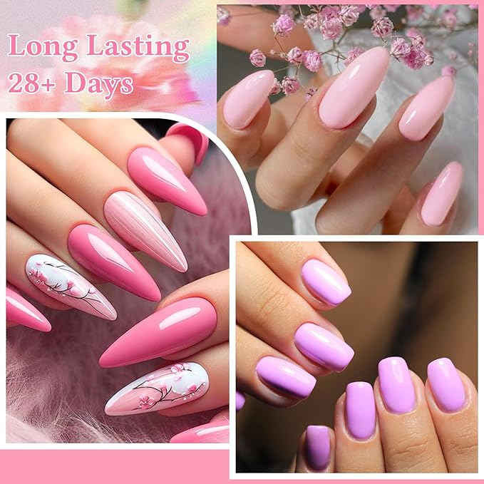MEET ACROSS Nude Gel Nail Polish Set 26 Colors Gel Polish Pastel Green Sky Blue Lilac Purple Nail Polish DIY Manicure Gifts for Women 30Pcs*7ml