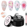 3D Gel for Nail Art, Clear Sculpting Solid Hard Gel for Nails Non-Sticky for Carving Building Extension with Nail Art Pen Home DIY Manicure