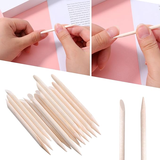 Mini Nail Files Disposable Cuticle Pusher for Press on Nails Double Sided Nail Files Manicure Pedicure Tools (40)