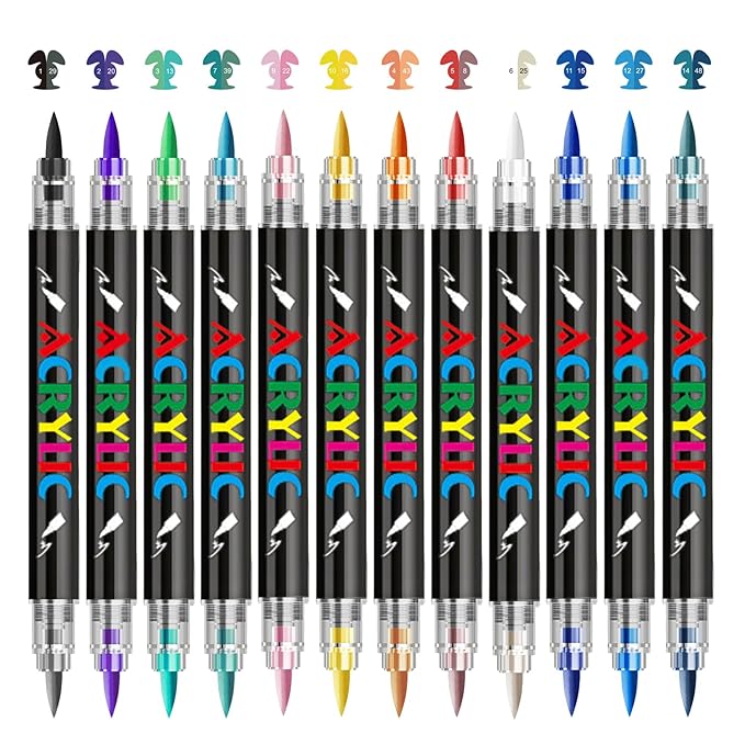 Nail Art Pens Set, Dual-head Dual-color Nail Polish Pens Nail Art Drawing Markers Pen Quick Dry Waterproof Nail Art Painting Pens Kit for Home DIY Nail Art Design(12PCS/24 Colors)