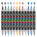 Nail Art Pens Set, Dual-head Dual-color Nail Polish Pens Nail Art Drawing Markers Pen Quick Dry Waterproof Nail Art Painting Pens Kit for Home DIY Nail Art Design(12PCS/24 Colors)